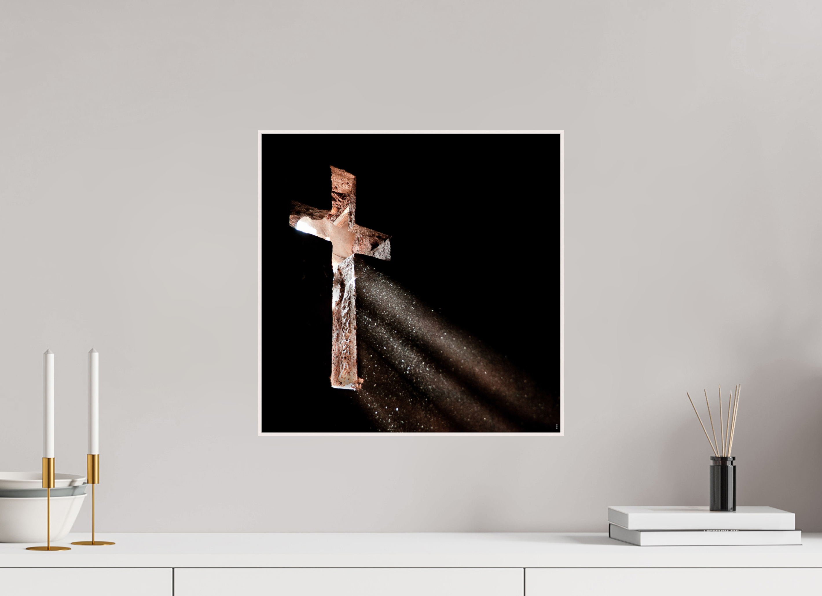 40 x 40 cm, Foto in ArtBox aus Massivholz Ahorn weiß RED³ PH Moyale II