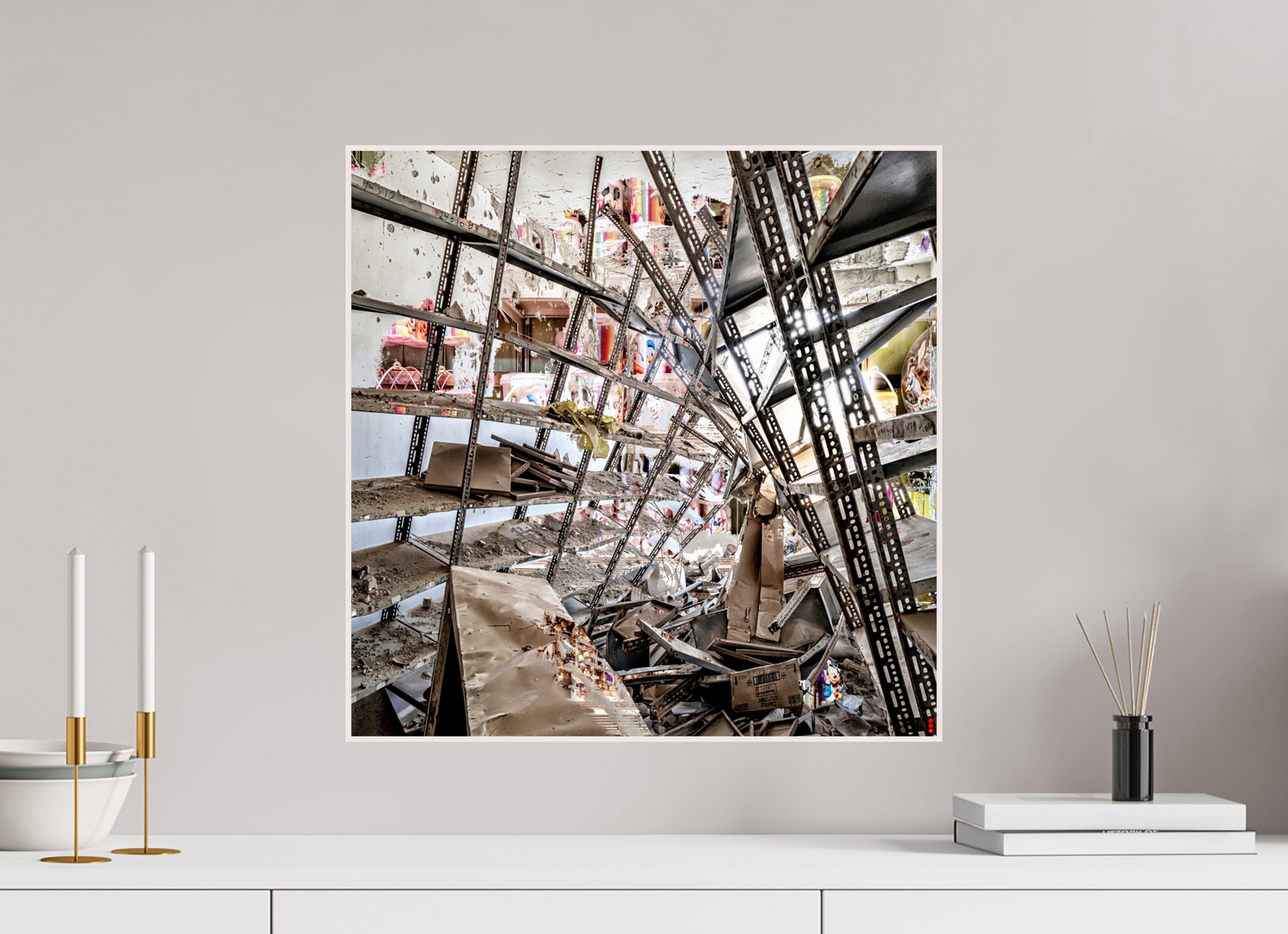 50 x 50 cm, Foto in ArtBox aus Massivholz Ahorn weiß RED³ SCSI Mahira II