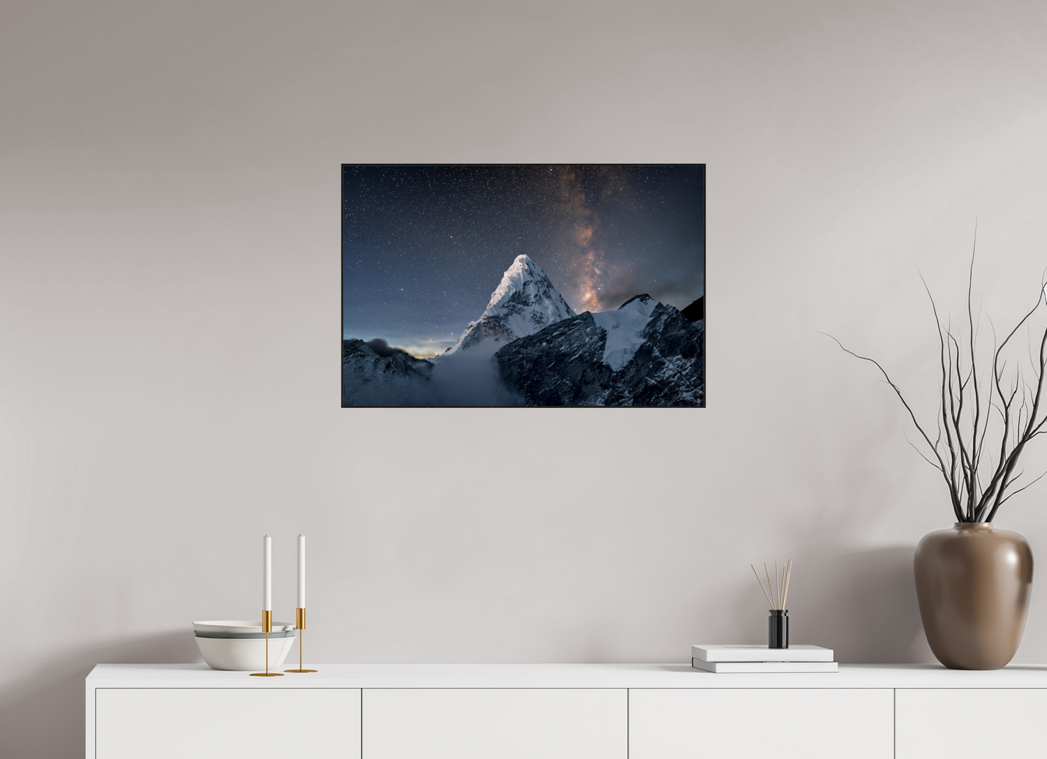 75 x 50 cm, Foto in ArtBox aus Massivholz Eiche schwarz RED³ Sarva I