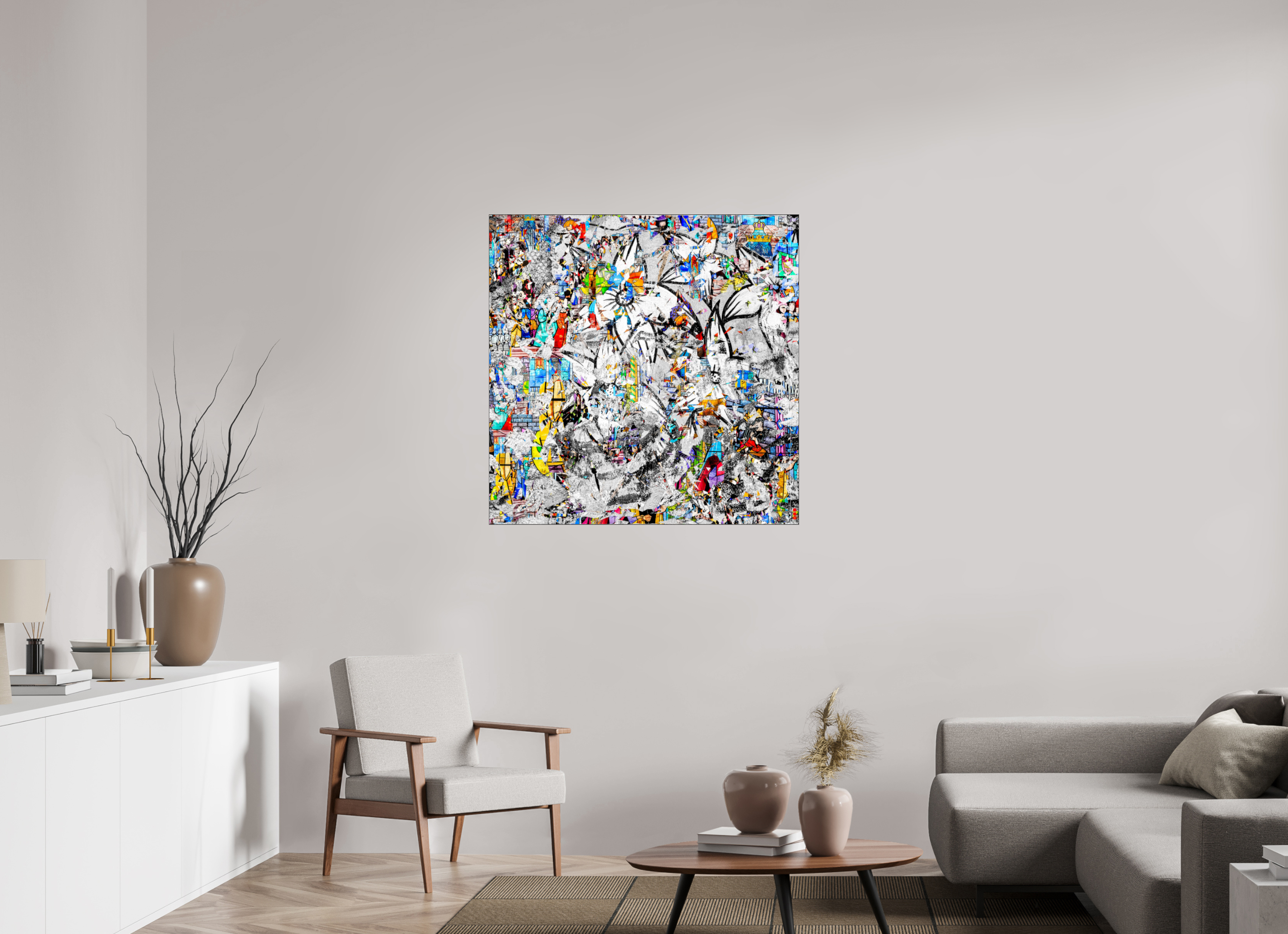 100 x 100 cm, Slimline Einfassung schwarz unter 2mm Acrylglas FA SCSI Miraaj II