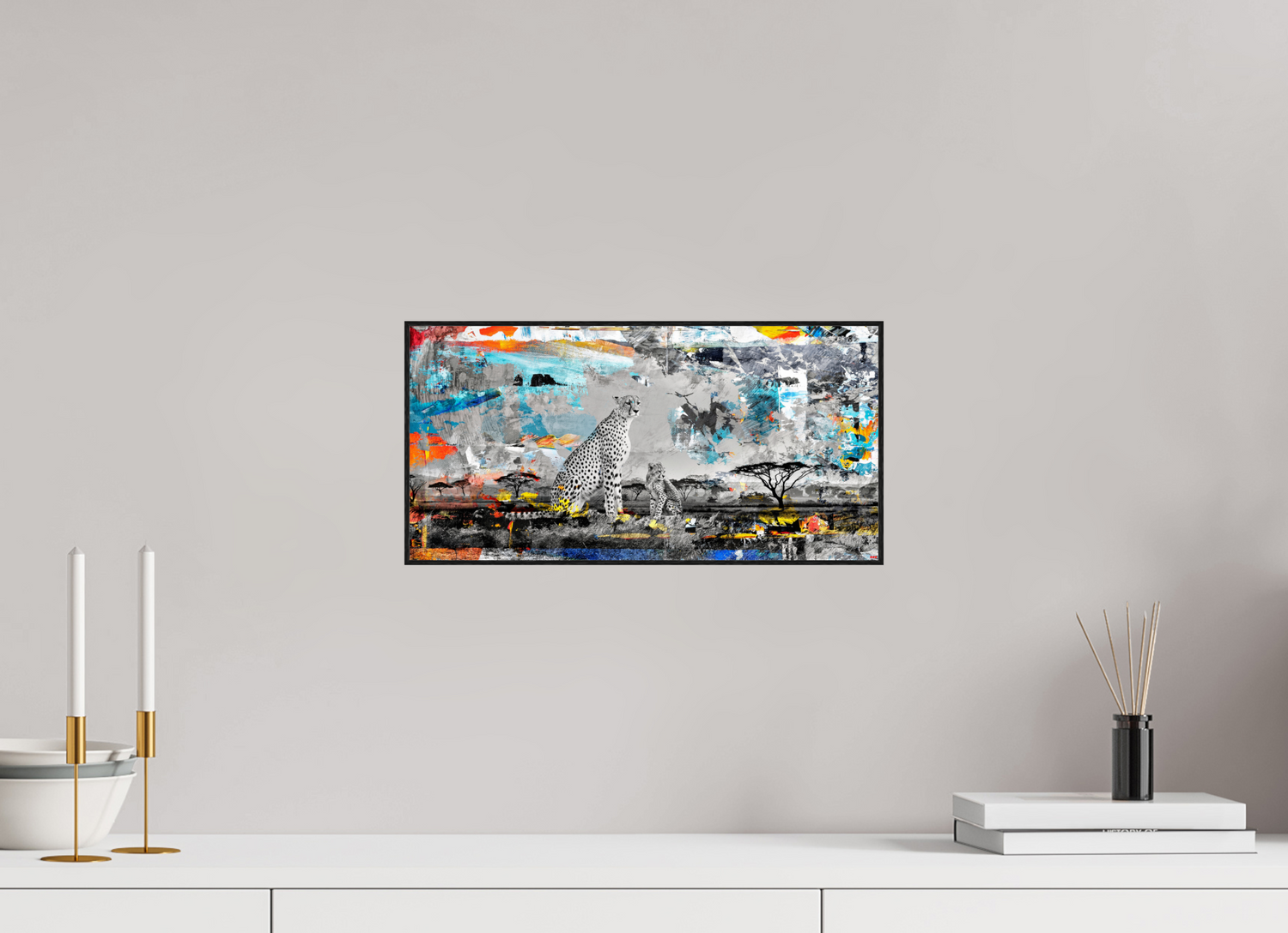 40 x 20 cm, Foto in ArtBox aus Massivholz Eiche schwarz RED³ WC Ladebayo V