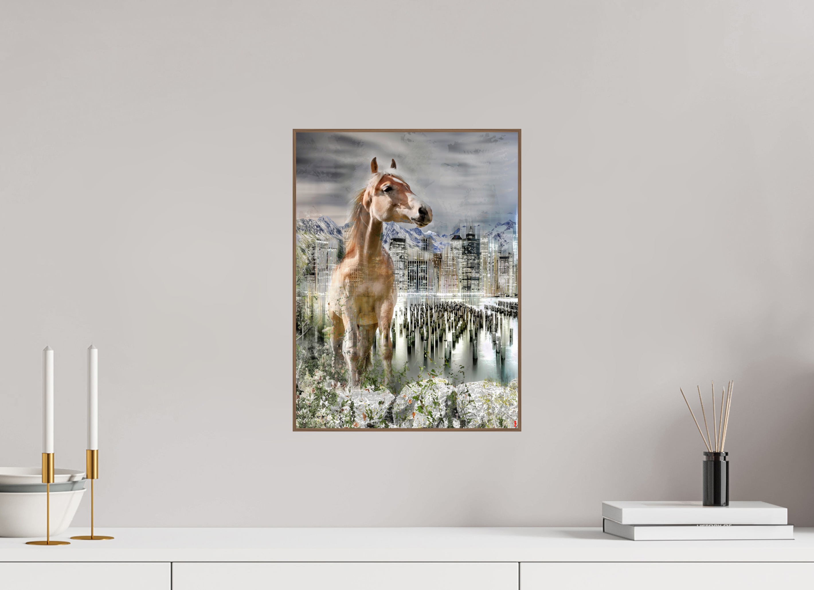 30 x 40 cm, Foto in ArtBox aus Massivholz Nussbaum RED³ HP Amazia III