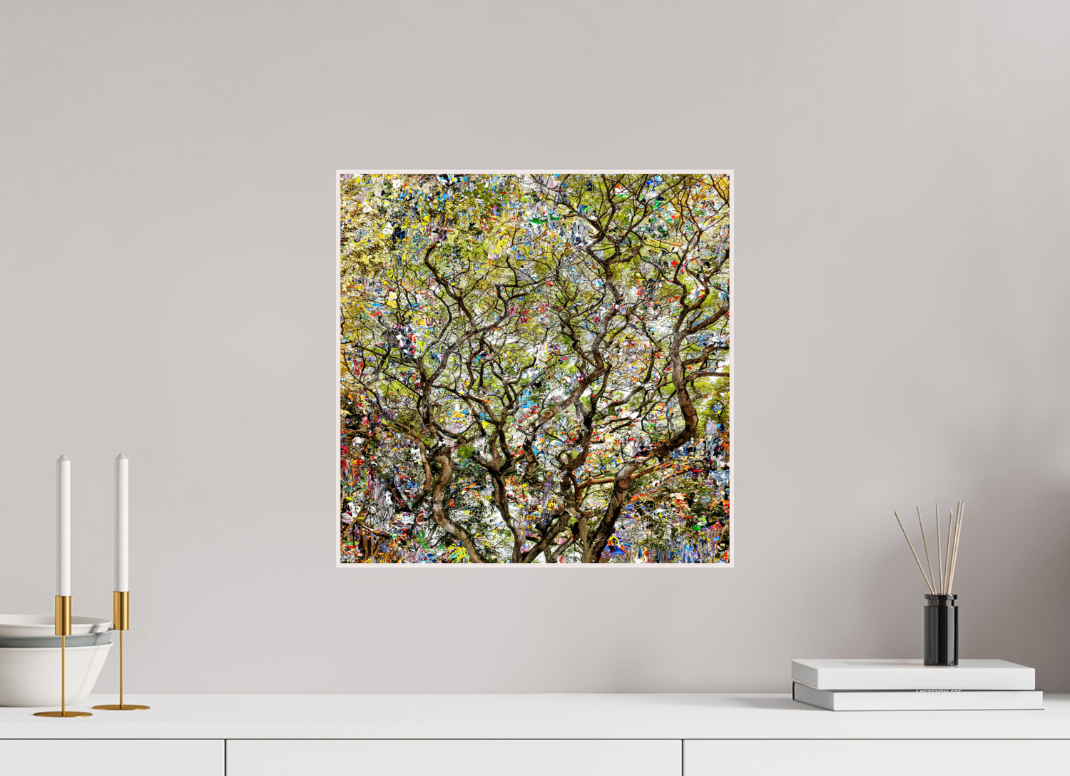 40 x 40 cm, Foto in ArtBox aus Massivholz Ahorn weiß RED³ HP Shakini II