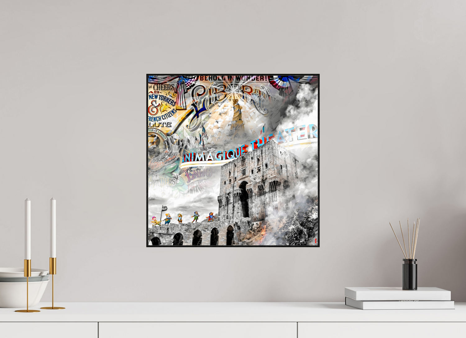 40 x 40 cm, Foto in ArtBox aus Massivholz Eiche schwarz RED³ SCSI Mumtaz II