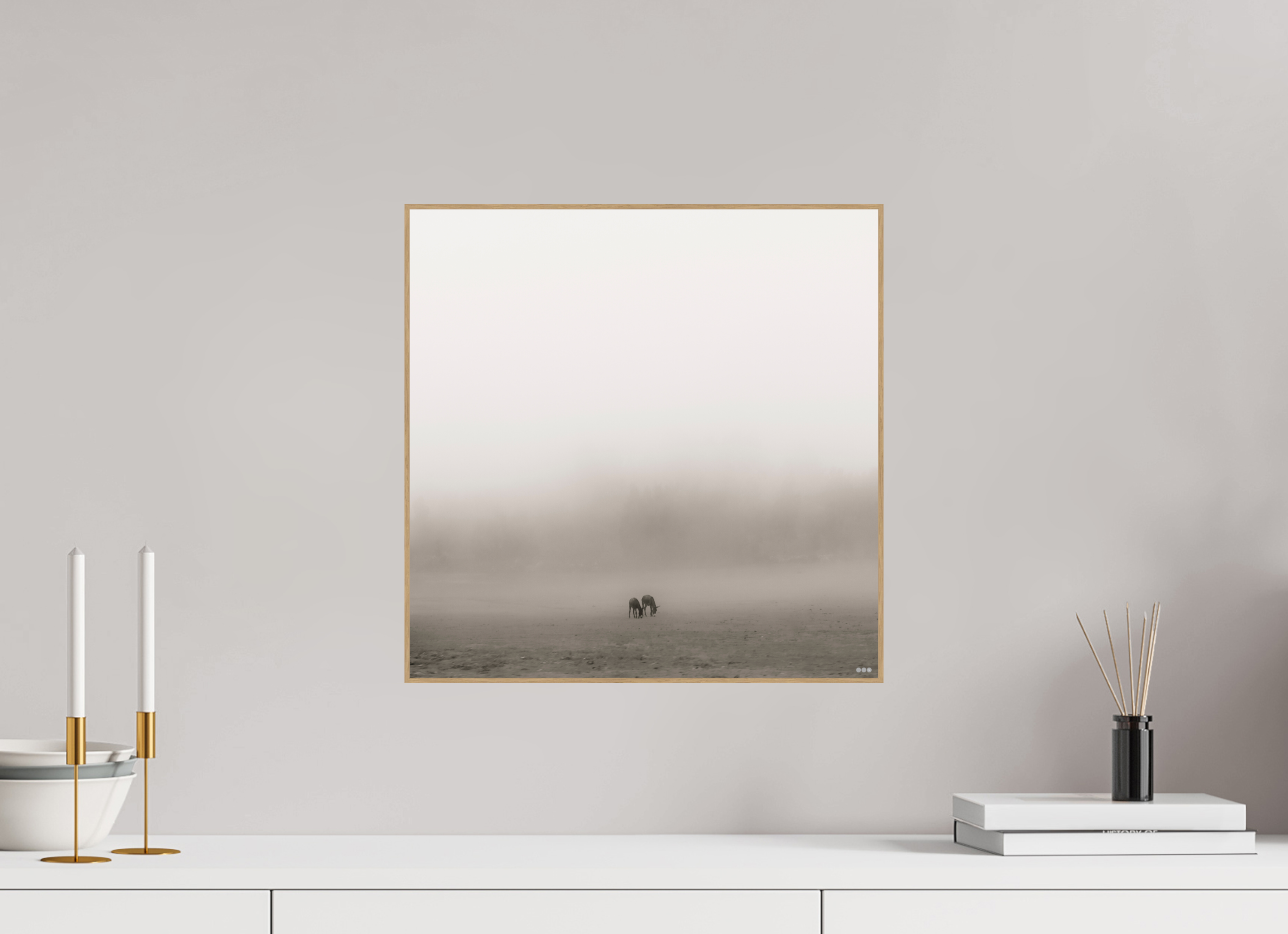 40 x 40 cm, Foto in ArtBox aus Massivholz Eiche natur RED³ PH Mamello II