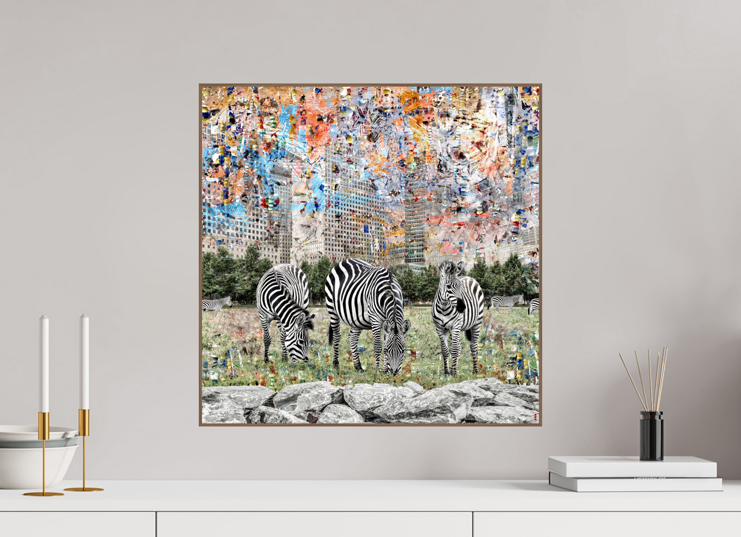 50 x 50 cm, Foto in ArtBox aus Massivholz Nussbaum RED³ WC Amaya II