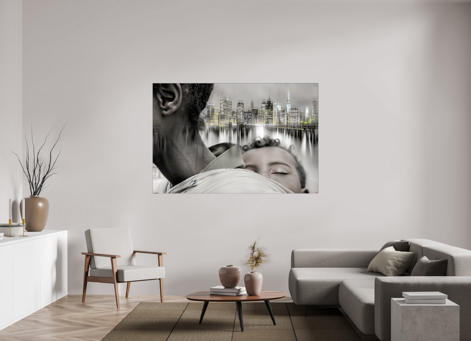 180 x 120 cm, Slimline Einfassung schwarz unter 2mm Acrylglas FA HP Aisha I