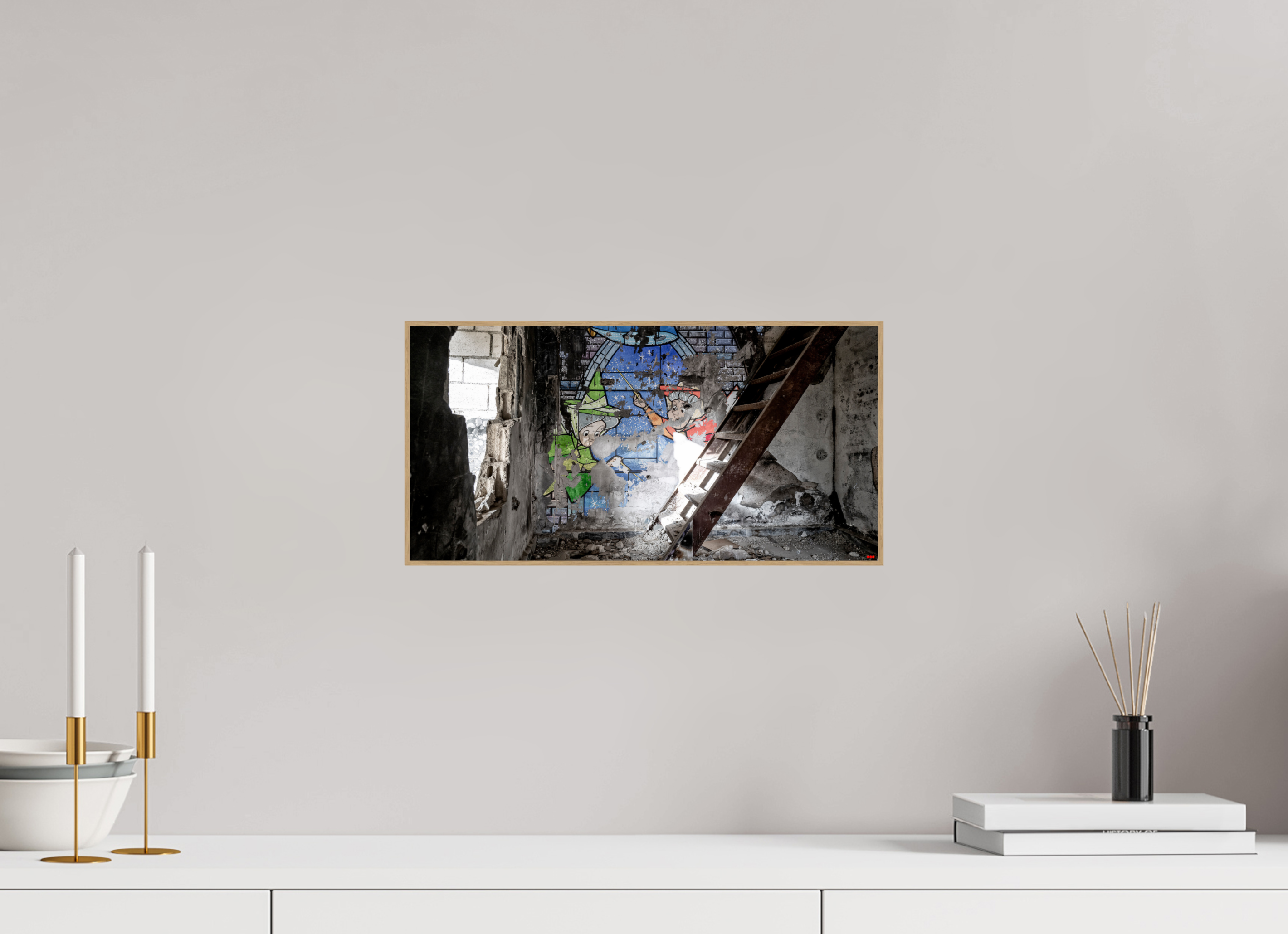 40 x 20 cm, Foto in ArtBox aus Massivholz Eiche natur RED³ SCSI Mazaya V